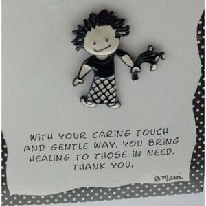 Children Of The Inner Light Nurse Pin Brooch Signed Marci Girl Papel Giftware